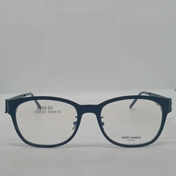 NWT UNISEX SAINT LAURENT EYEGLASS FRAMES SLM46F BLACK TRANSPARENT - Picture 1 of 6